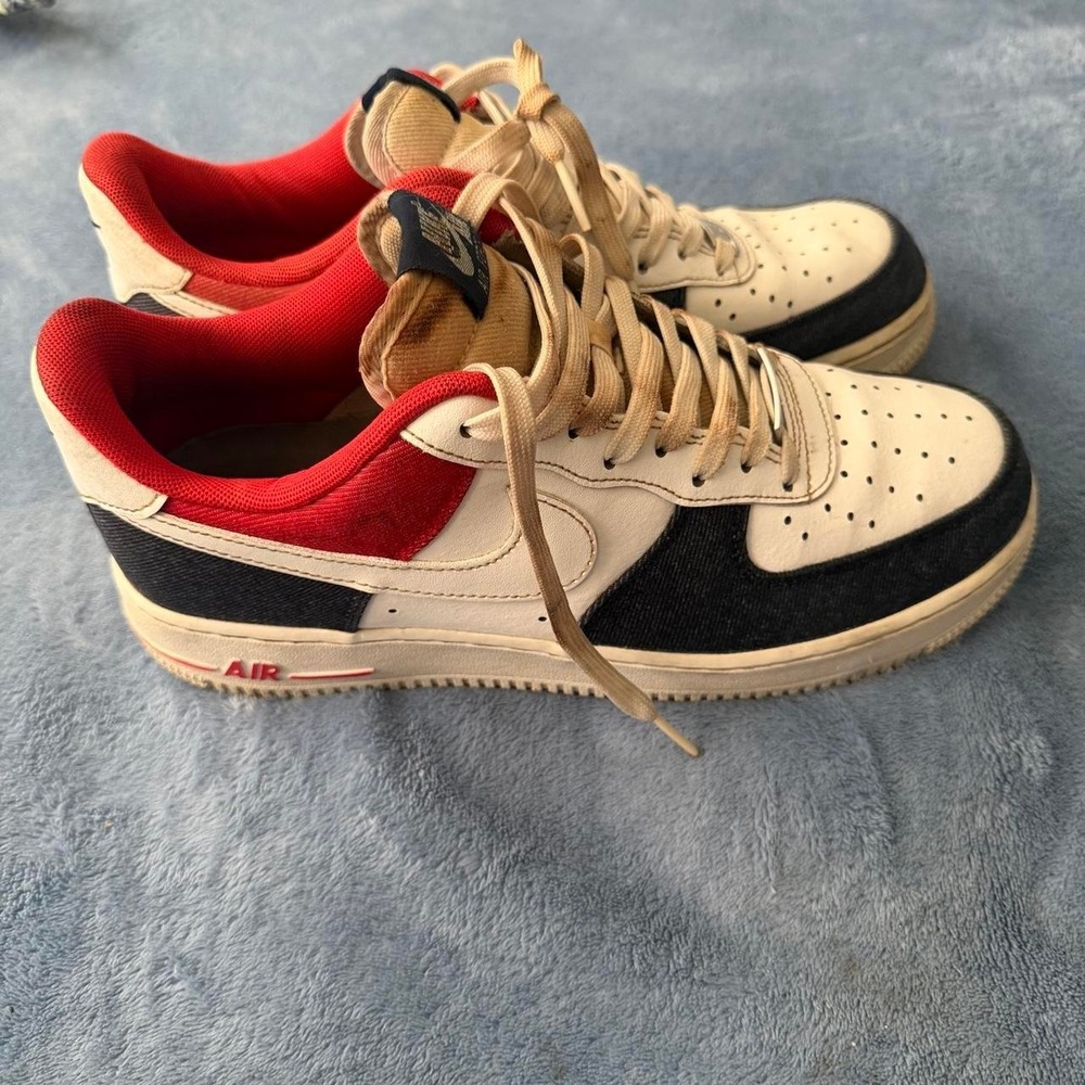 Nike Air‎ Force 1 '07 LX 'USA Denim' Red White Blue Shoes Men's Size 8.5